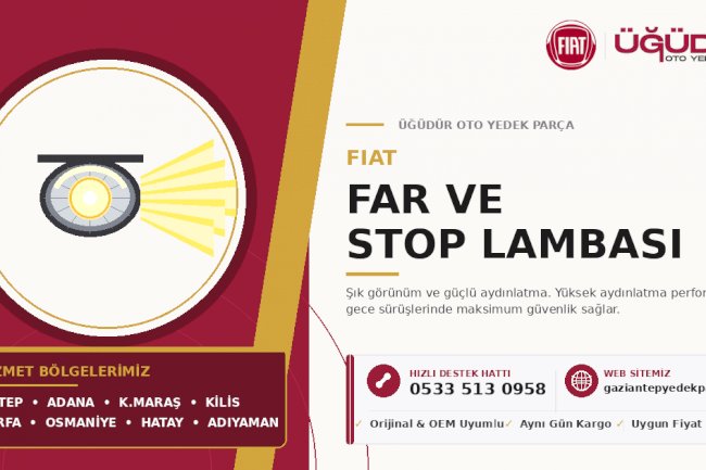 Fiat Far ve Stop Lambaları – Şık Görünüm ve Güçlü Aydınlatma